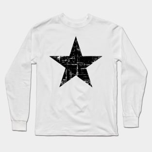 Distressed Black Star Long Sleeve T-Shirt